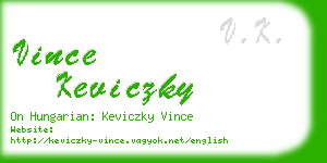 vince keviczky business card